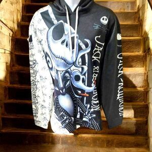 JACK SKELLINGTIN & SALLY Oversized Plus Size Pullover Skull, Graphic Hoodie XXXL